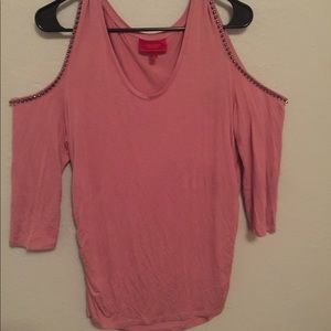 Jennifer Lopez 3/4 sleeve peep shoulder top XL